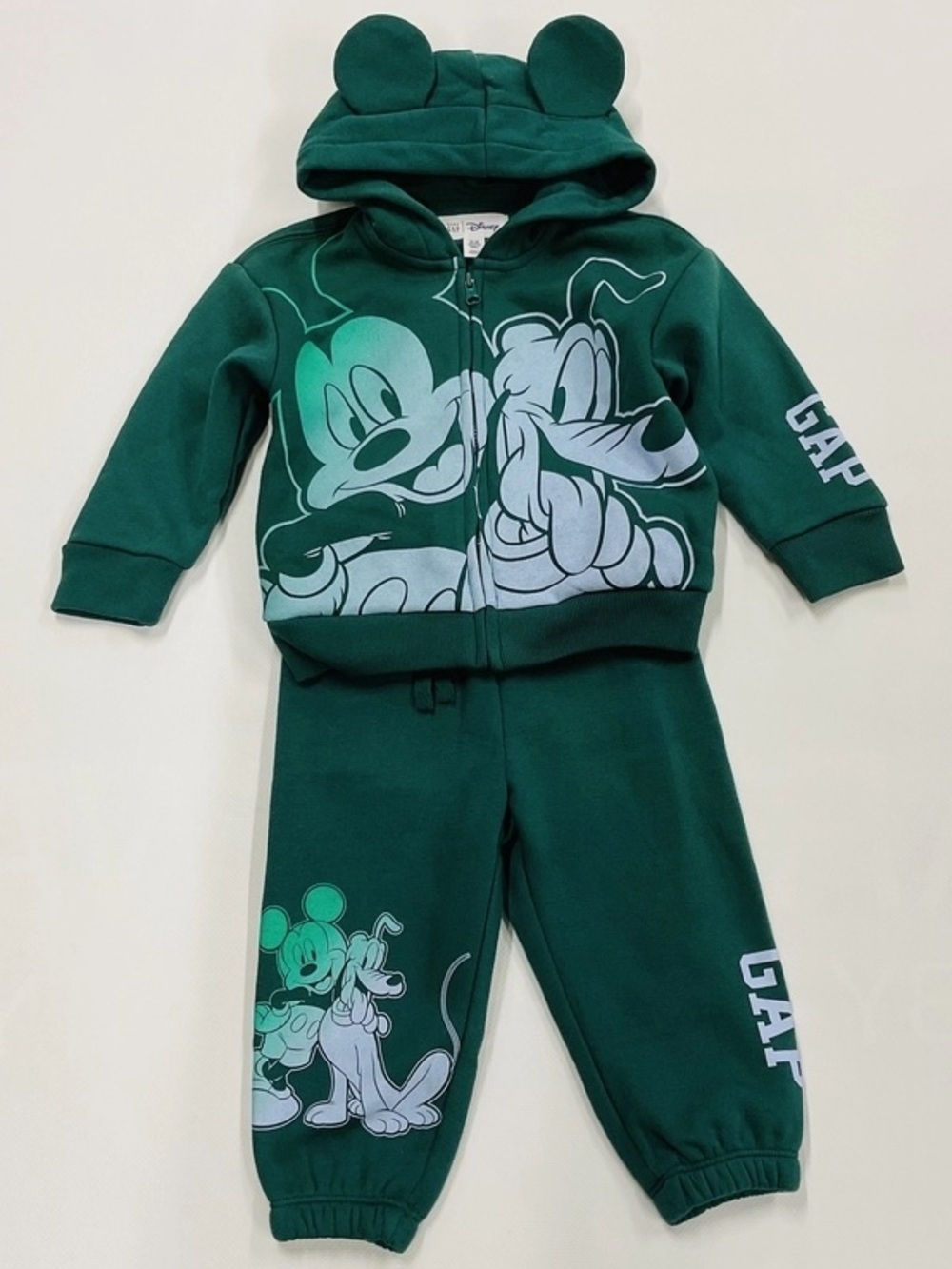 GAP Green Mickey & Pluto Hoodie and Sweatpants Set size 3